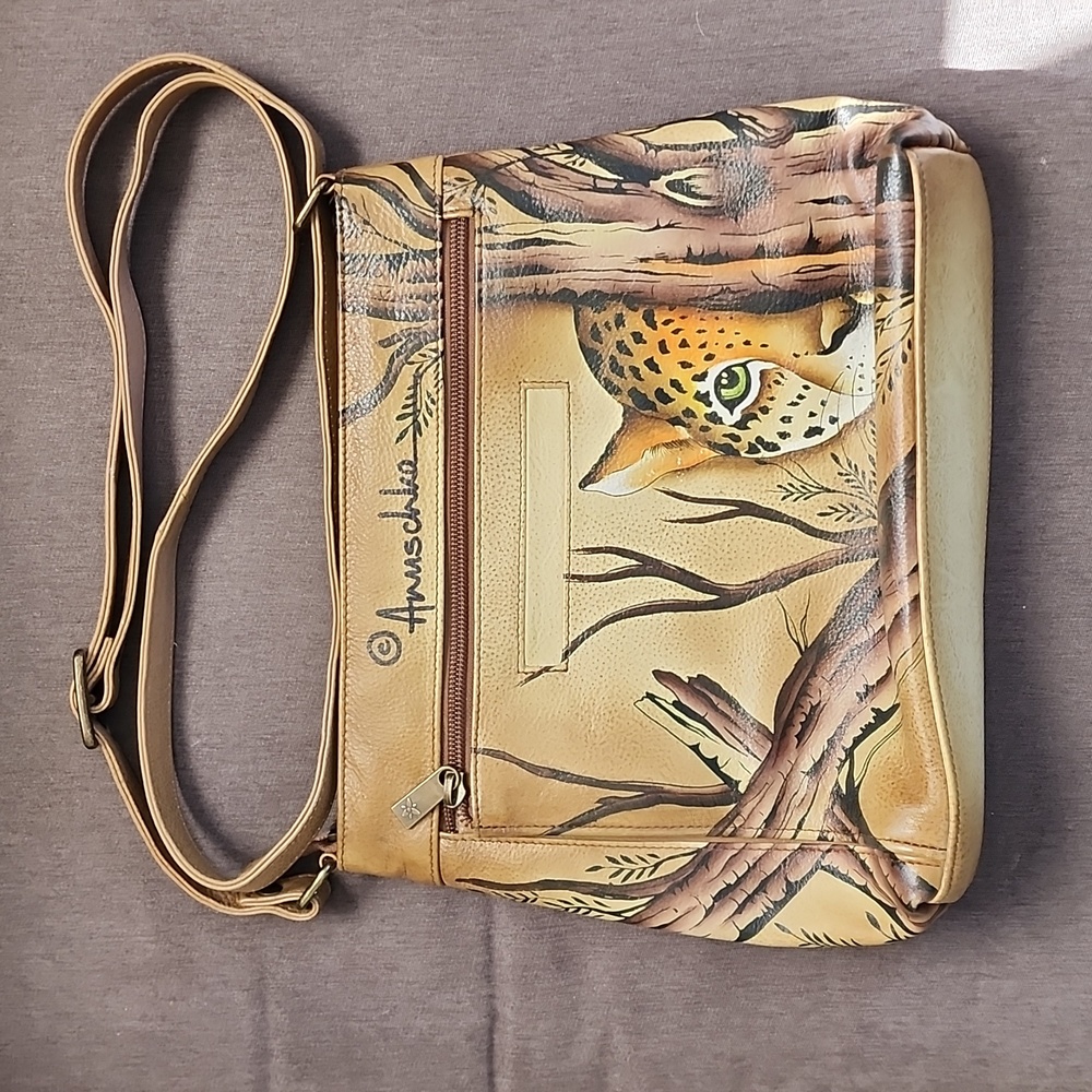 ANUSCHKA hand painted tiger design bag